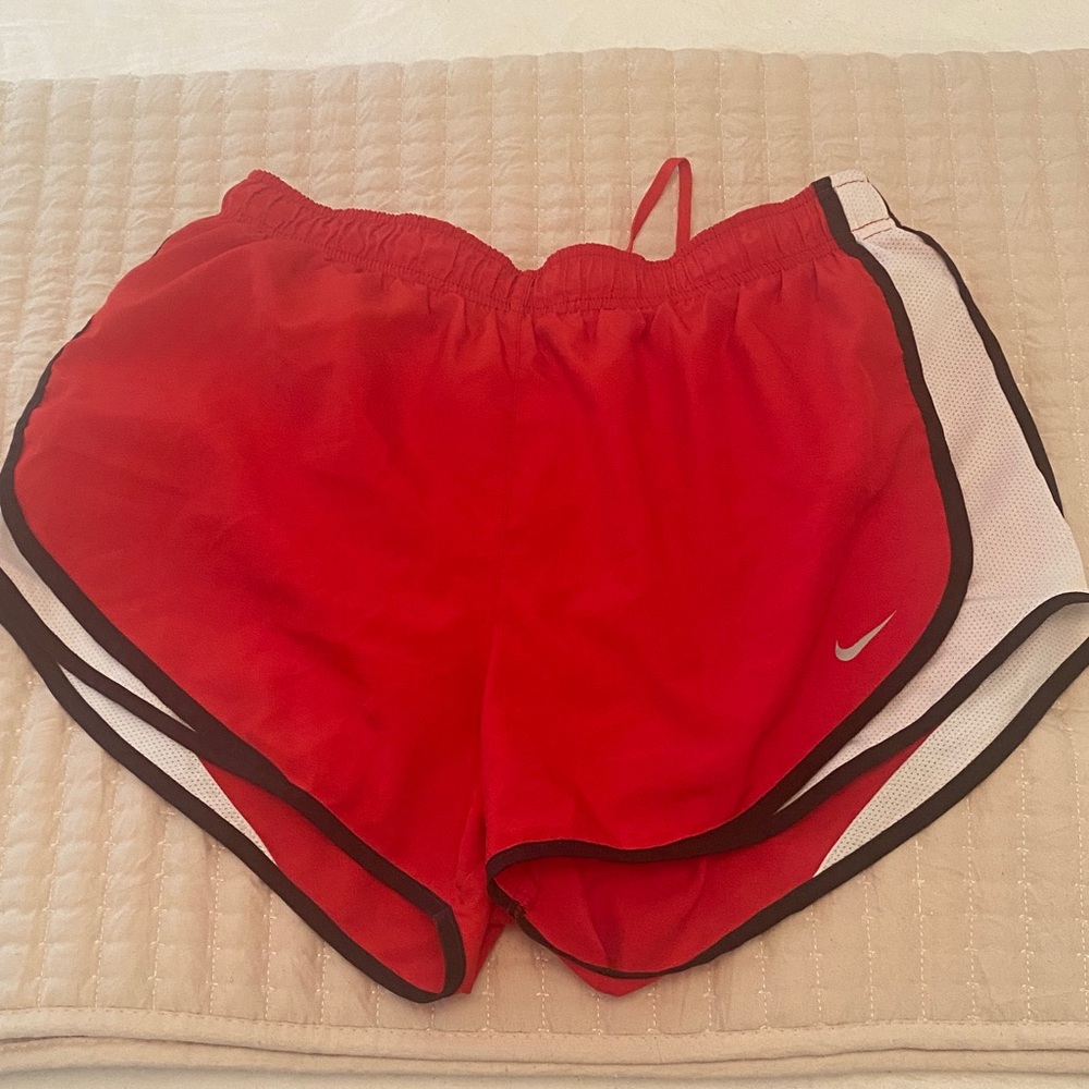 Nike Women's Athletic Shorts in Red and White